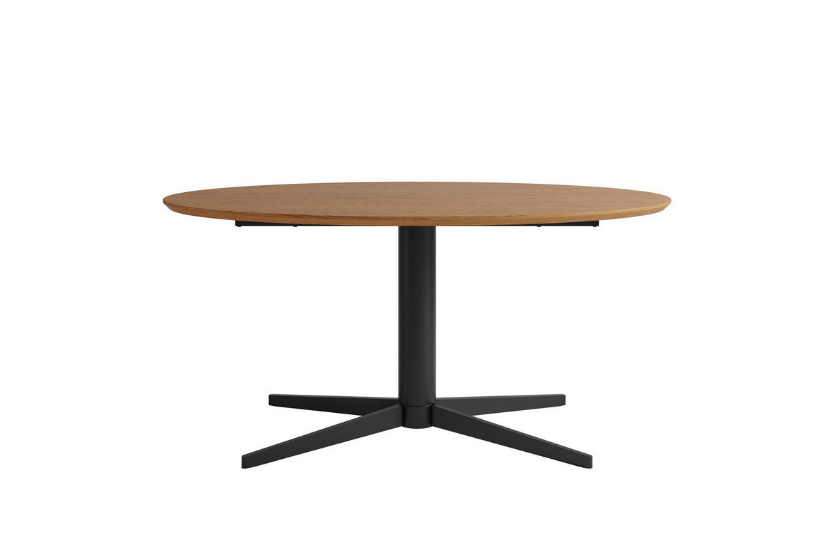 ESSTISCH 160/90/76 cm Echtholz  Metall, Holzwerkstoff in verschiedenen Größen erhältlich oval Eichefarben  - Eichefarben/Schwarz, MODERN, Holzwerkstoff/Metall (160/90/76cm) - Schöner Wohnen