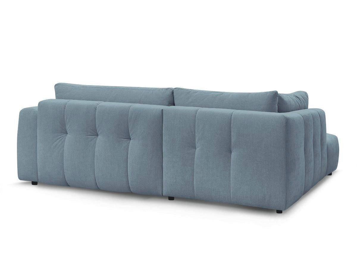 ECKSCHLAFSOFA FUJI Leinenoptik Hellblau  inkl.  - Schwarz/Hellblau, MODERN, Kunststoff/Textil (204/282cm)