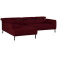 ECKSOFA in Chenille Rot 205/280 cm - Rot/Schwarz, Design, Textil/Metall (205/280cm) - Xora