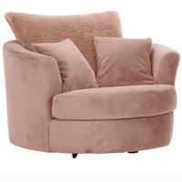 SESSEL in Plüsch Altrosa  - Schwarz/Altrosa, KONVENTIONELL, Textil/Metall (115/72/115cm) - Ambia Home