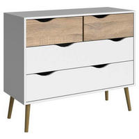 BYRÅ 98,7/81,7/39,1 cm  - vit/ekfärgad, Design, trämaterial/trä (98,7/81,7/39,1cm) - Best Price