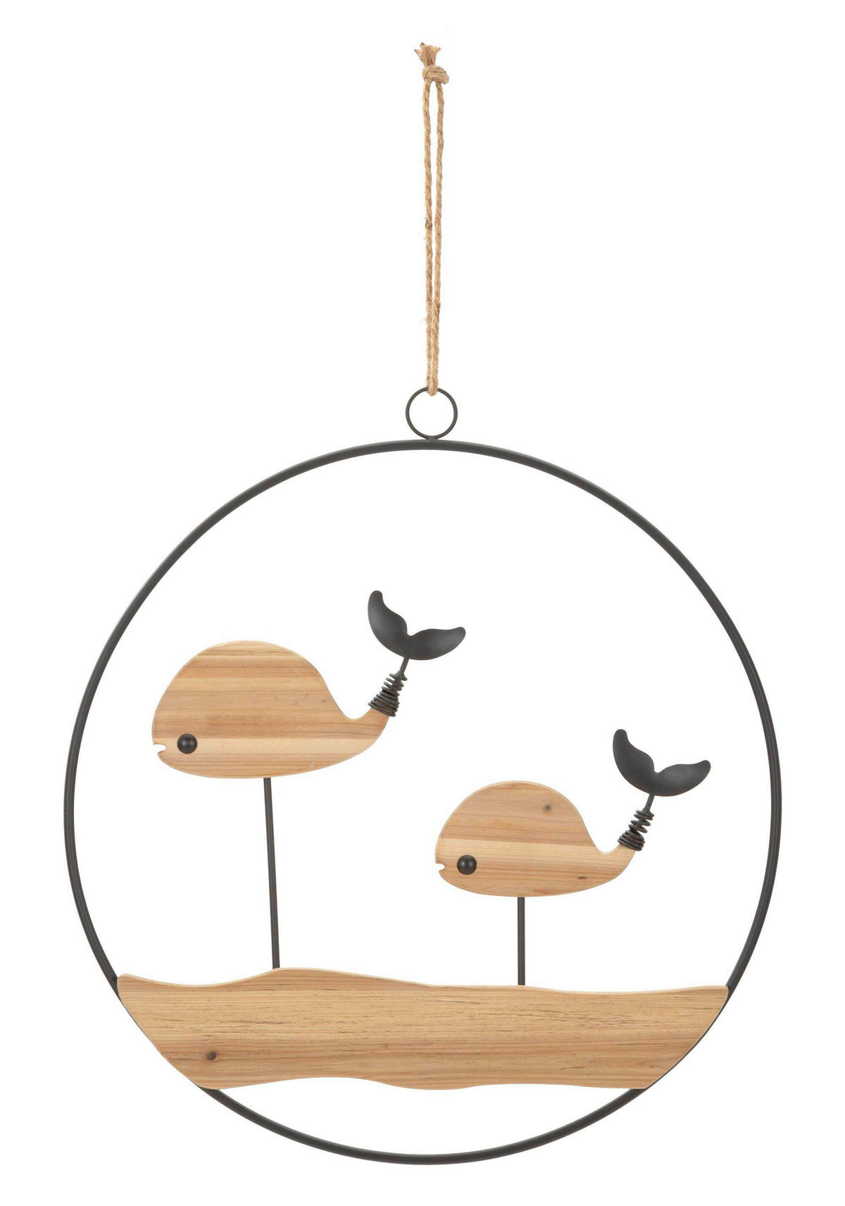 DEKORACE NA ZEĎ 56/60/2 cm  - Basics, kov/dřevo (56/60/2cm)