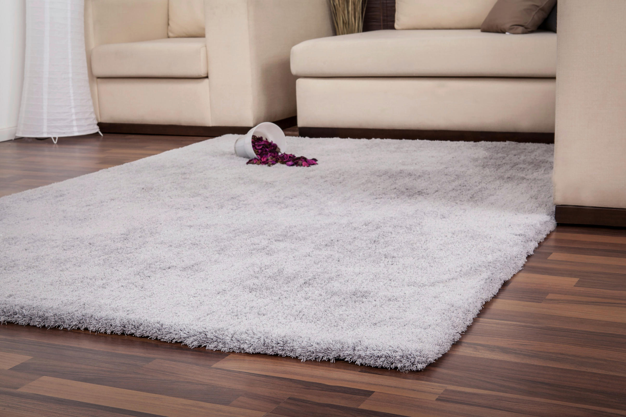 PREPROGA Z VISOKIM FLOROM Velvet 160/230 cm taftano srebrne barve - srebrne barve, Konvencionalno, tekstil (160/230cm)