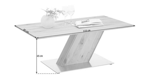 COUCHTISCH in Holz, Metall 115/65/45 cm  - Edelstahlfarben/Buchefarben, Natur, Holz/Metall (115/65/45cm) - Valnatura