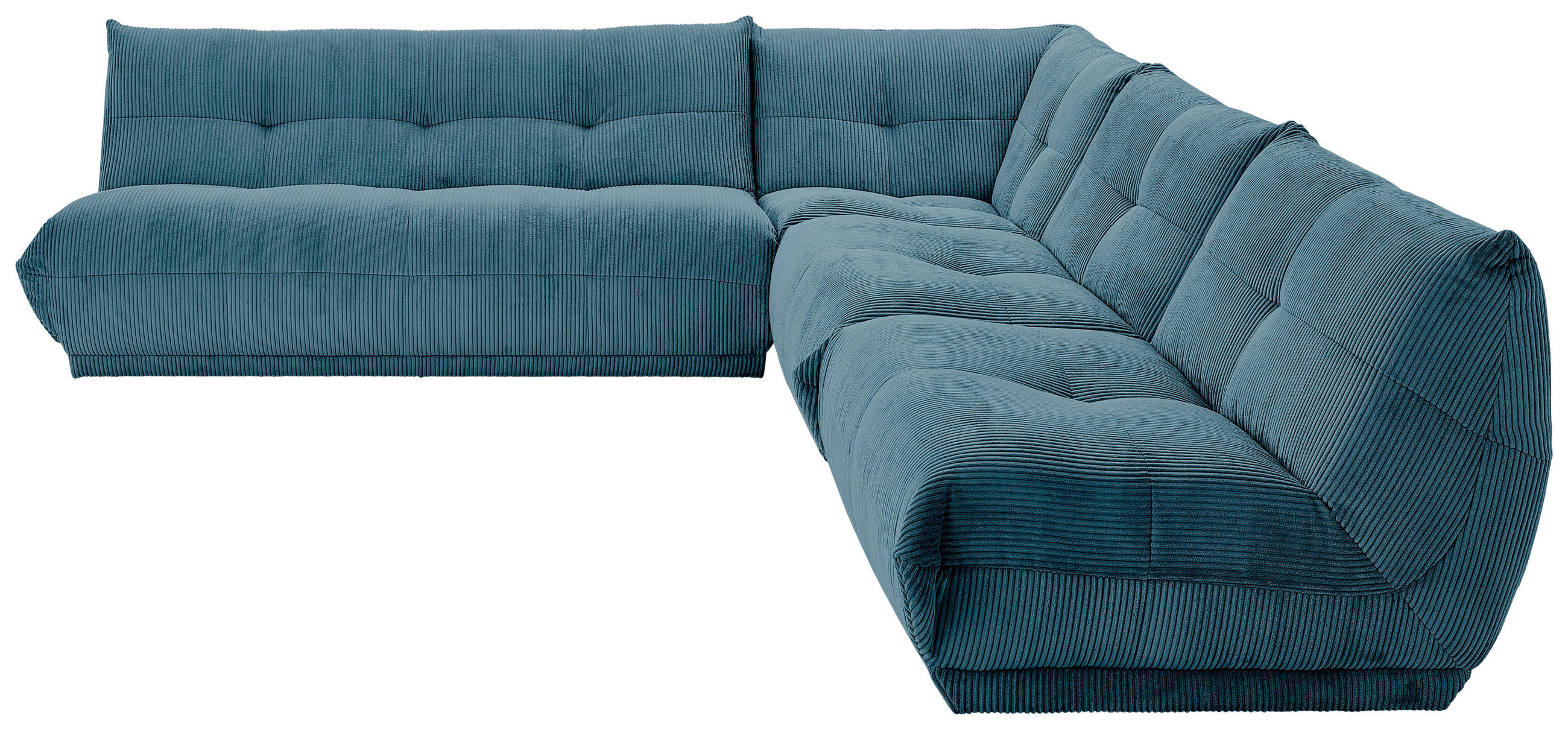 ECKSOFA in Cord Petrol  - Petrol, Trend, Textil (285/315cm) - Livetastic