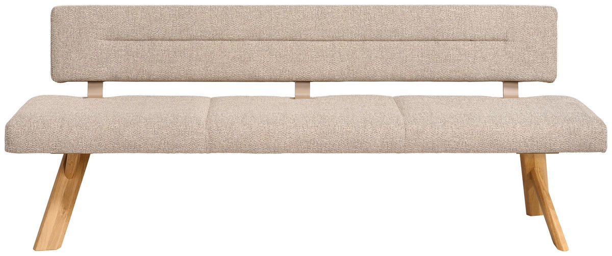 SITZBANK 200/85/61,5 cm  in Eichefarben, Sandfarben  - Sandfarben/Eichefarben, Natur, Holz/Textil (200/85/61,5cm) - Anrei