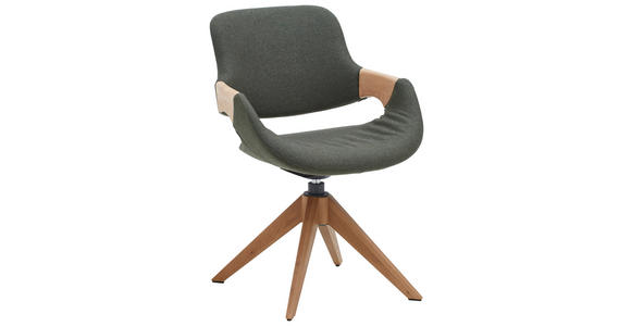 ARMLEHNSTUHL in Holz, Textil Grau, Eichefarben  - Eichefarben/Grau, Natur, Holz/Textil (60/88/59cm) - Valnatura