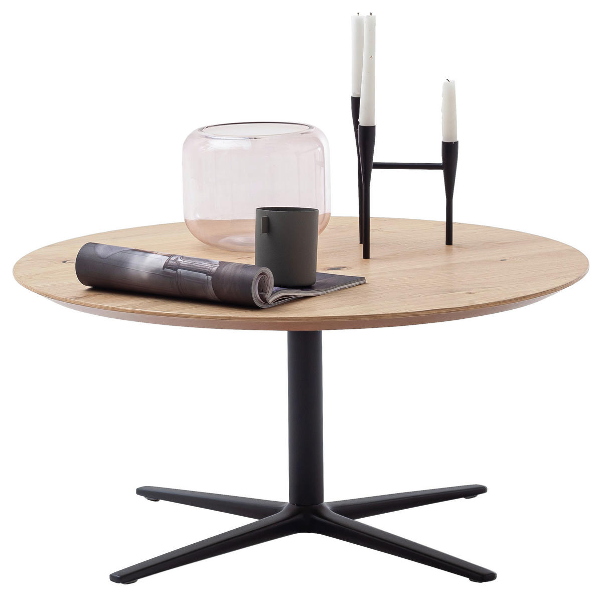 COUCHTISCH in Holz, Metall 83/83/35 cm  - Wildeiche/Anthrazit, Basics, Holz/Metall (83/83/35cm) - Schöner Wohnen