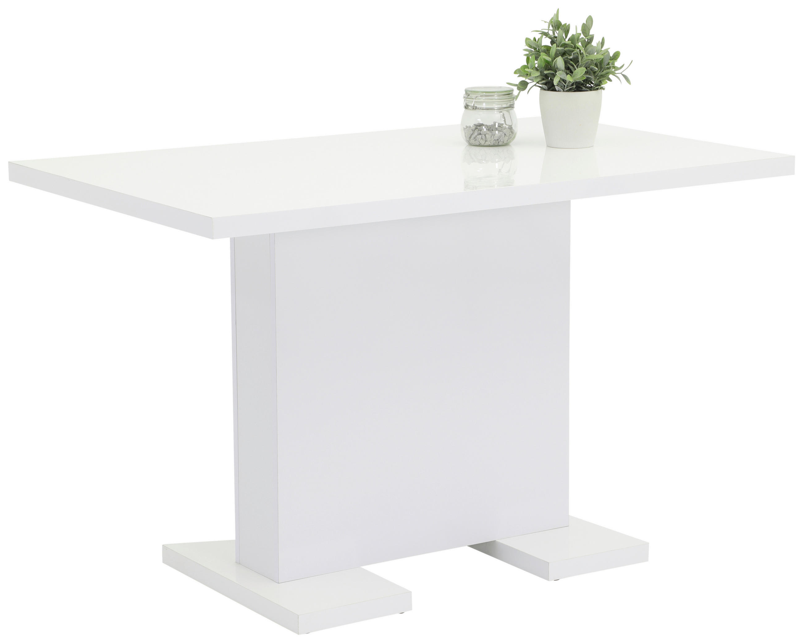 ESSTISCH 120/75/75 cm Weiß Hochglanz rechteckig  - Weiß Hochglanz, MODERN (120/75/75cm) - MID.YOU