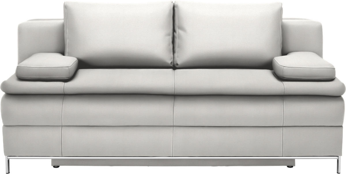 ZOFA BOXSPRING,  bela tekstil  - barve kroma/bela, Design, kovina/tekstil (200/93/107cm) - Novel