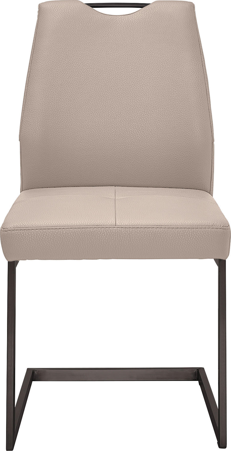 SCHWINGSTUHL  in Stahl Mikrofaser  - Creme/Schwarz, Design, Textil/Metall (47/58/99cm) - Dieter Knoll
