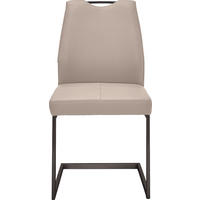 SCHWINGSTUHL  in Stahl Mikrofaser  - Creme/Schwarz, Design, Textil/Metall (47/58/99cm) - Dieter Knoll