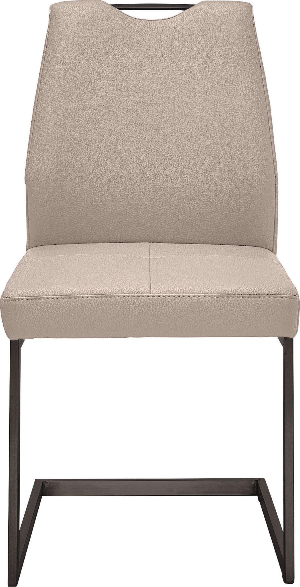 SCHWINGSTUHL  in Stahl Mikrofaser  - Creme/Schwarz, Design, Textil/Metall (47/58/99cm) - Dieter Knoll