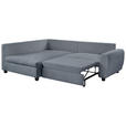 ECKSOFA  in Plüsch Blaugrau  - Blaugrau/Schwarz, KONVENTIONELL, Kunststoff/Textil (175/249cm) - Carryhome