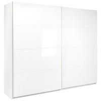 SCHIEBETÜRENSCHRANK 250/210/62 cm 2-türig Weiß  - Weiß Hochglanz/Alufarben, MODERN, Holzwerkstoff/Metall (250/210/62cm) - MID.YOU