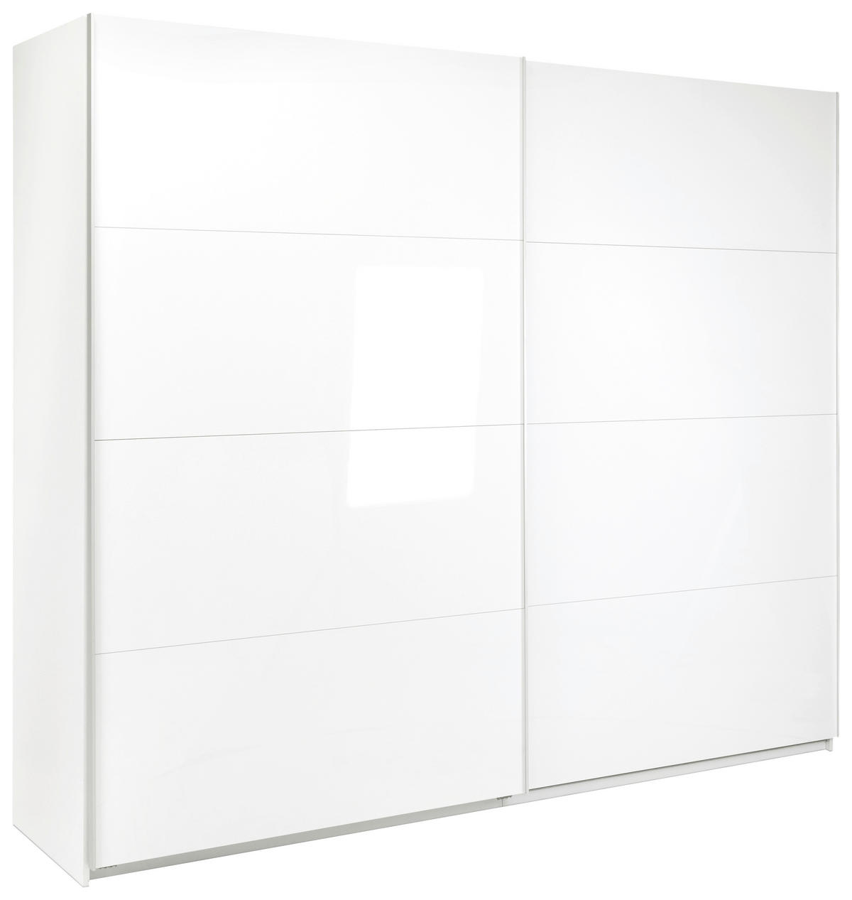 SCHIEBETÜRENSCHRANK 250/210/62 cm 2-türig Weiß  - Weiß Hochglanz/Alufarben, MODERN, Holzwerkstoff/Metall (250/210/62cm) - MID.YOU