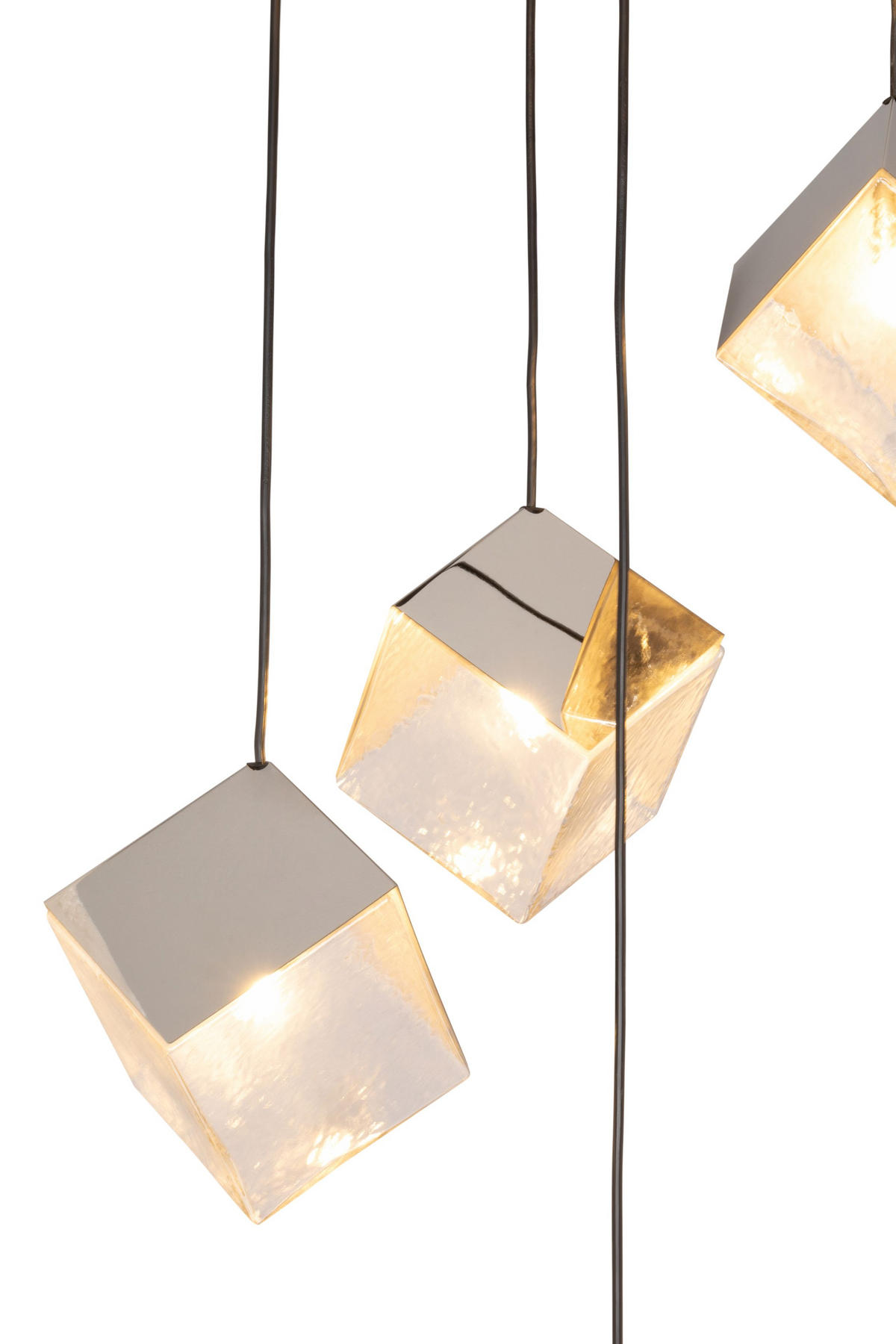 ZÁVESNÉ SVIETIDLO, 40/150 cm  - číra/chrómová, Design, kov/sklo (40/150cm) - Dieter Knoll