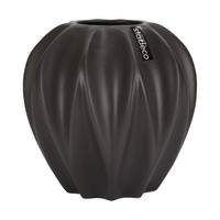 VÁZA, keramika, 18 cm - tmavě hnědá, Basics, keramika (18/18cm)