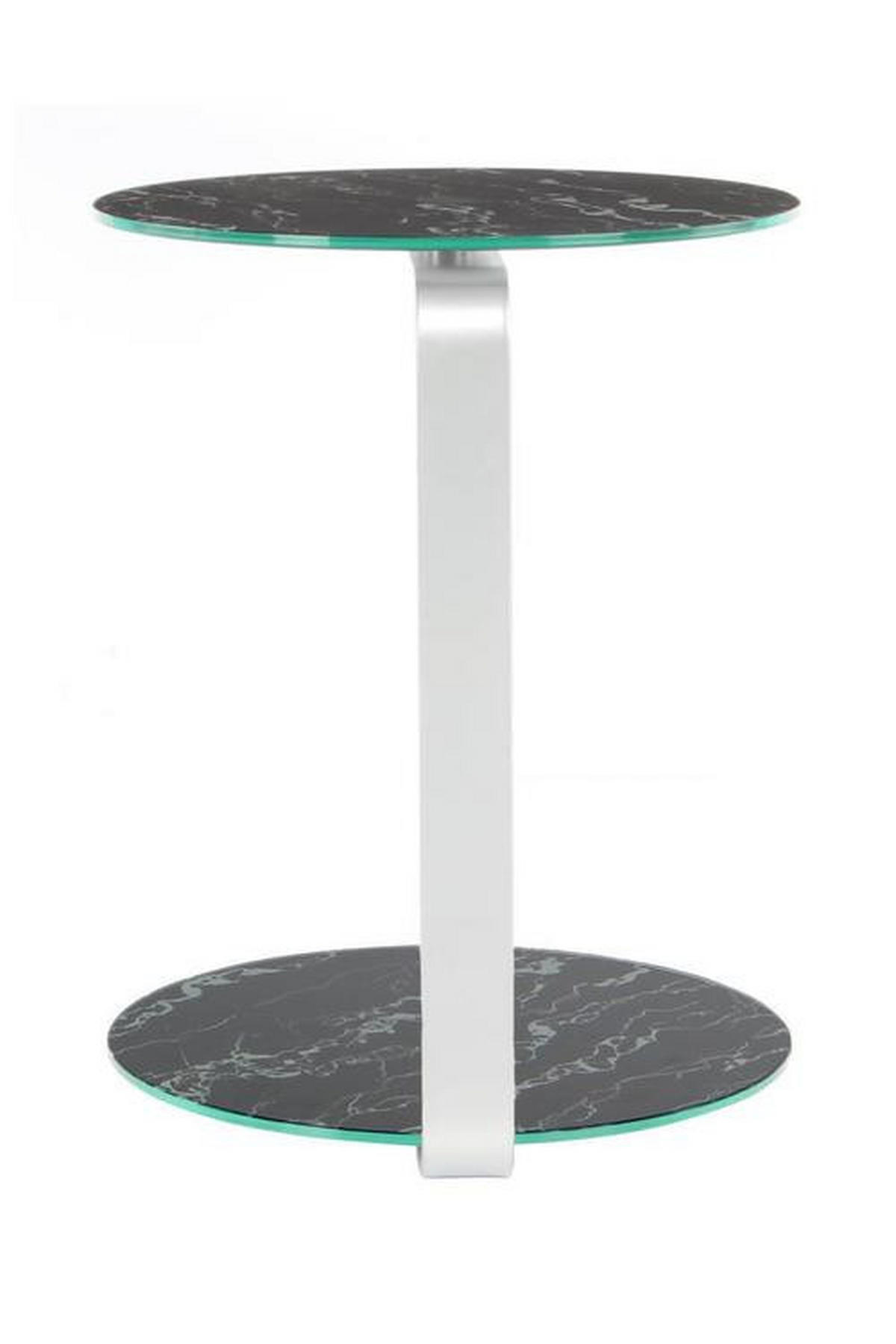 BEISTELLTISCH in Metall, Glas, Holzwerkstoff 40/40/53 cm  - Silberfarben/Schwarz, Basics, Glas/Holzwerkstoff (40/40/53cm) - Kayoom