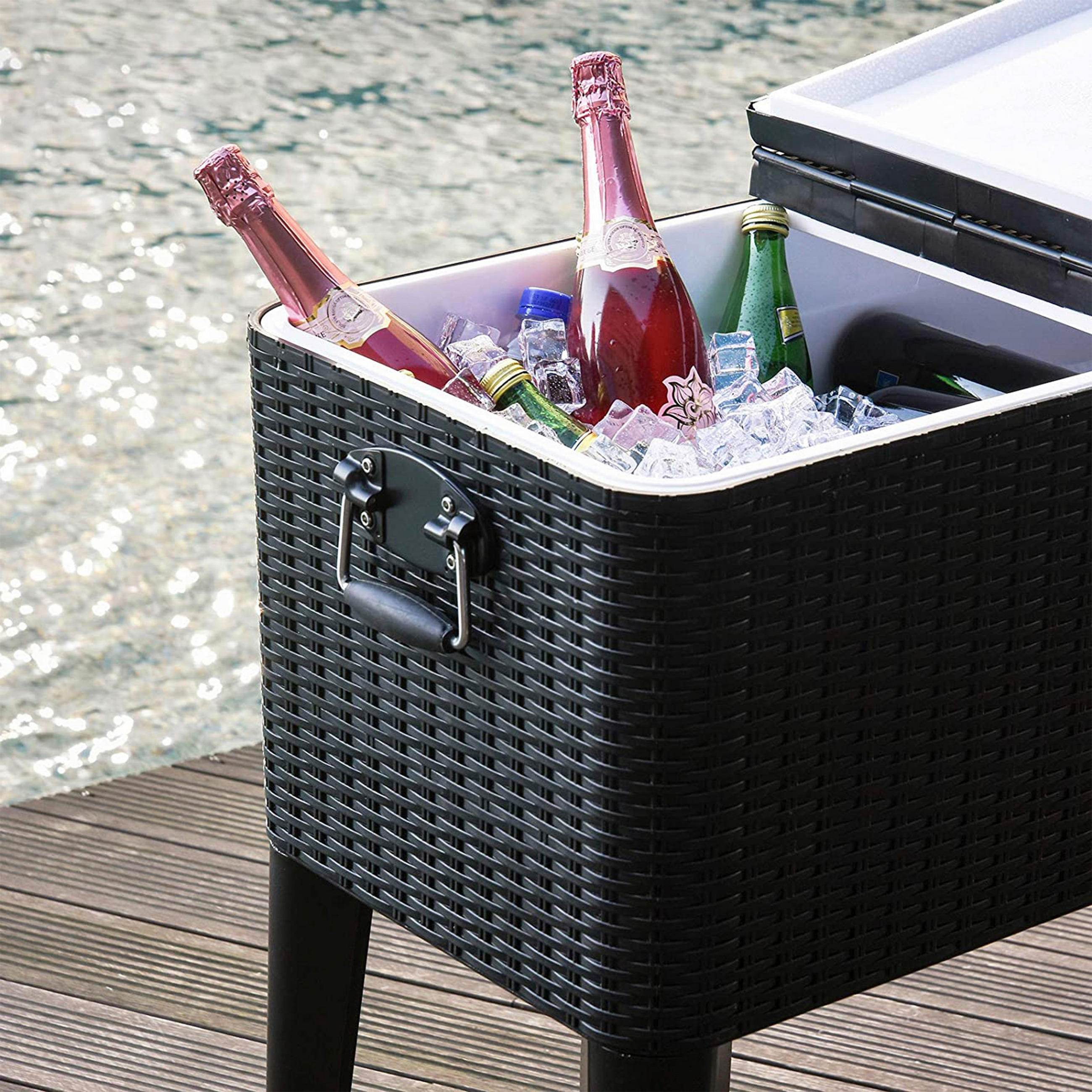 KÜHLBOX Schwarz  - Schwarz, KONVENTIONELL, Metall (43,00/89,00/92,00cm) - Ambia Garden