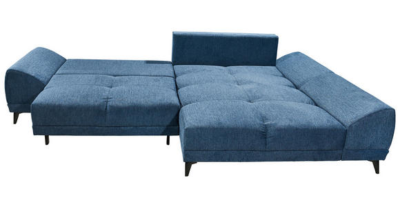 ECKSOFA Dunkelblau Webstoff  - Schwarz/Dunkelblau, KONVENTIONELL, Kunststoff/Textil (310/185cm) - Carryhome