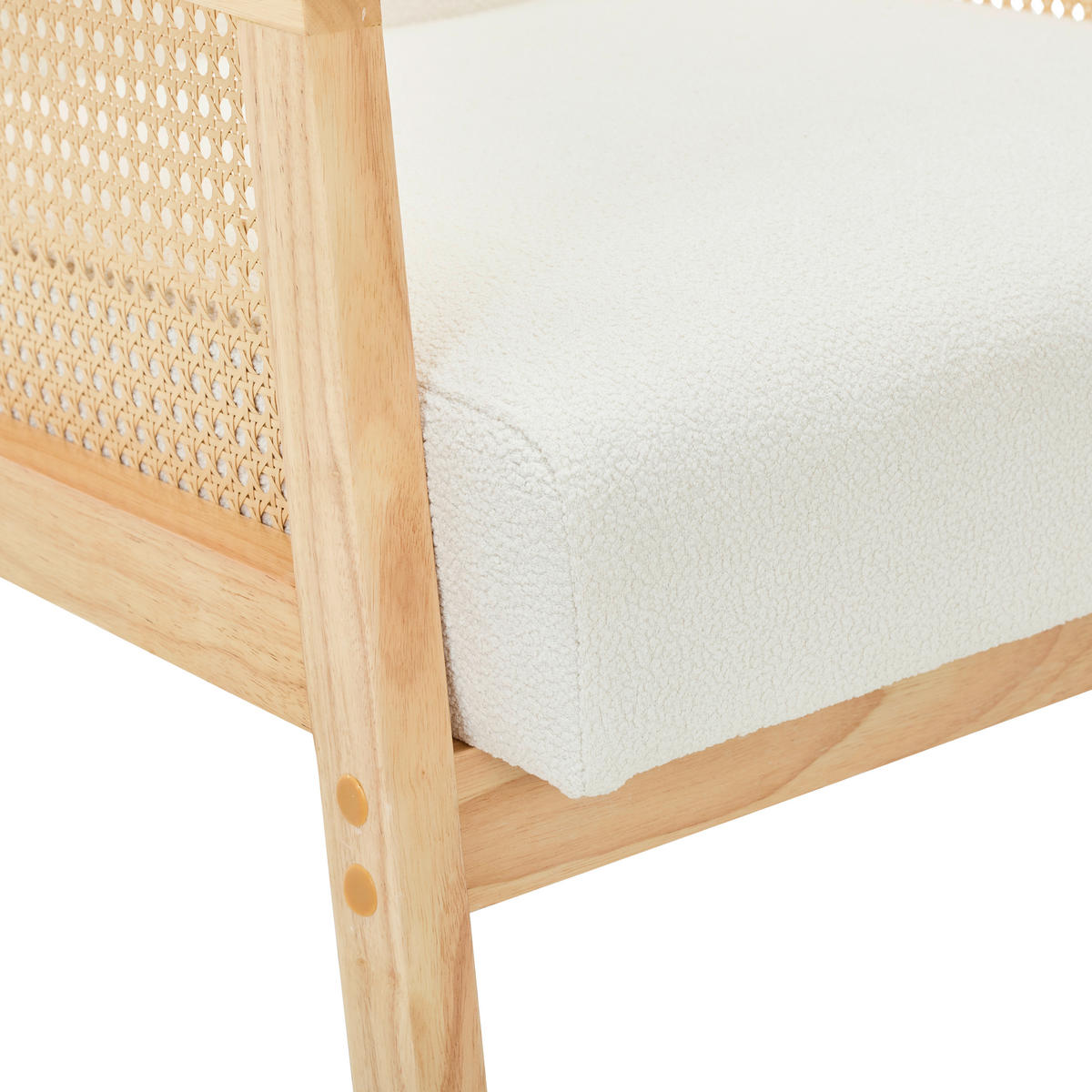 RATTANSESSEL Weiß  - Naturfarben/Weiß, Trend, Holz/Kunststoff (68/85/77,5cm) - Livetastic