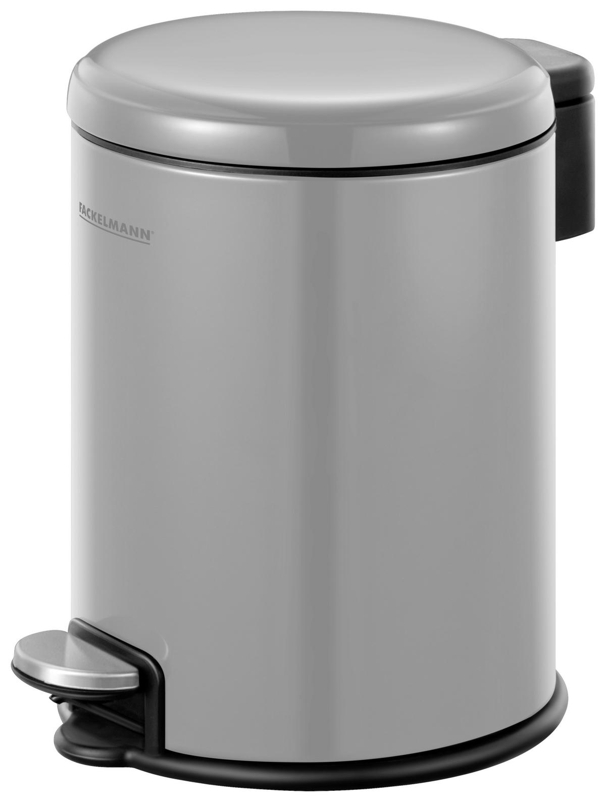 ABFALLSAMMLER Milano 3 L  - Schwarz/Grau, Basics, Kunststoff/Metall (17,8/25,4/22,9cm) - Fackelmann