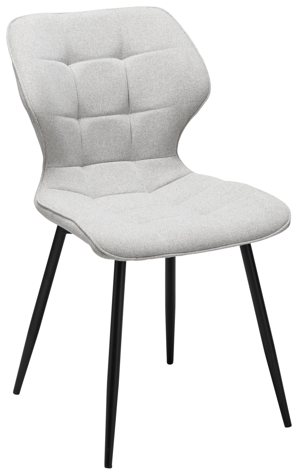 STUHL  in Eisen Webstoff Metall, Textil, Holz  - Hellgrau/Schwarz, LIFESTYLE, Holz/Textil (47/82/59cm) - Livetastic