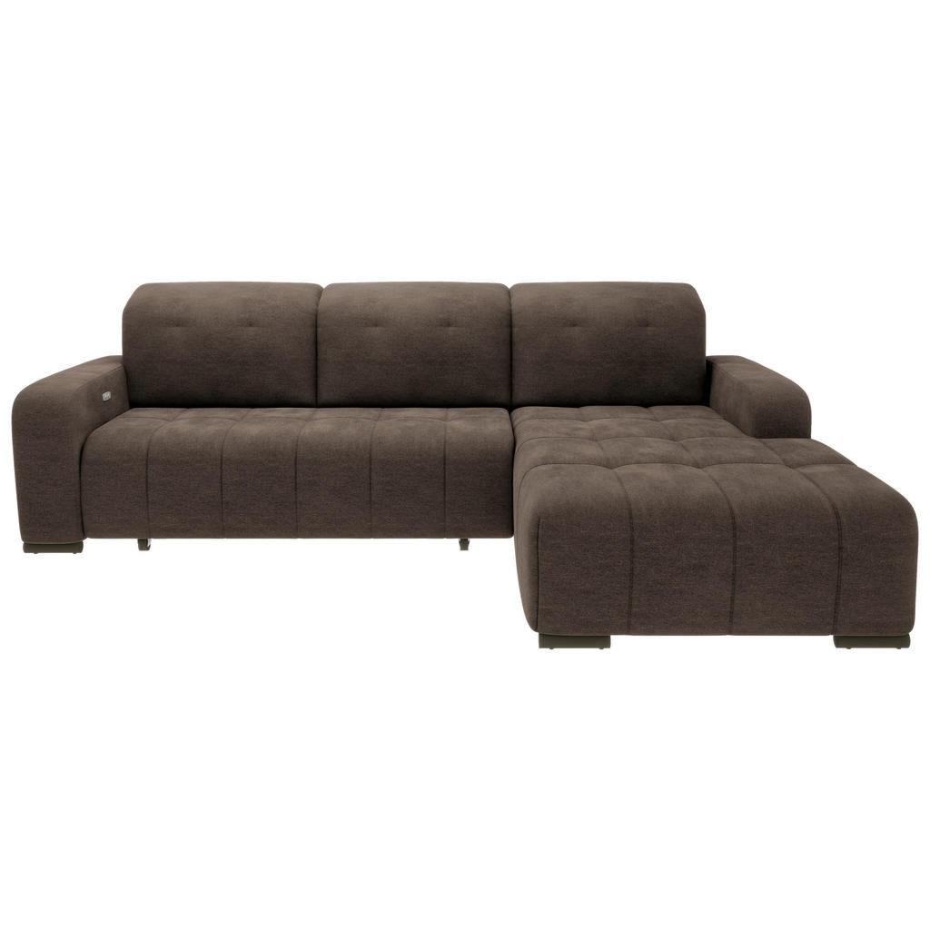Ecksofa Mit Schlaffunktion Vicari Dunkelbraun 185x292 Cm