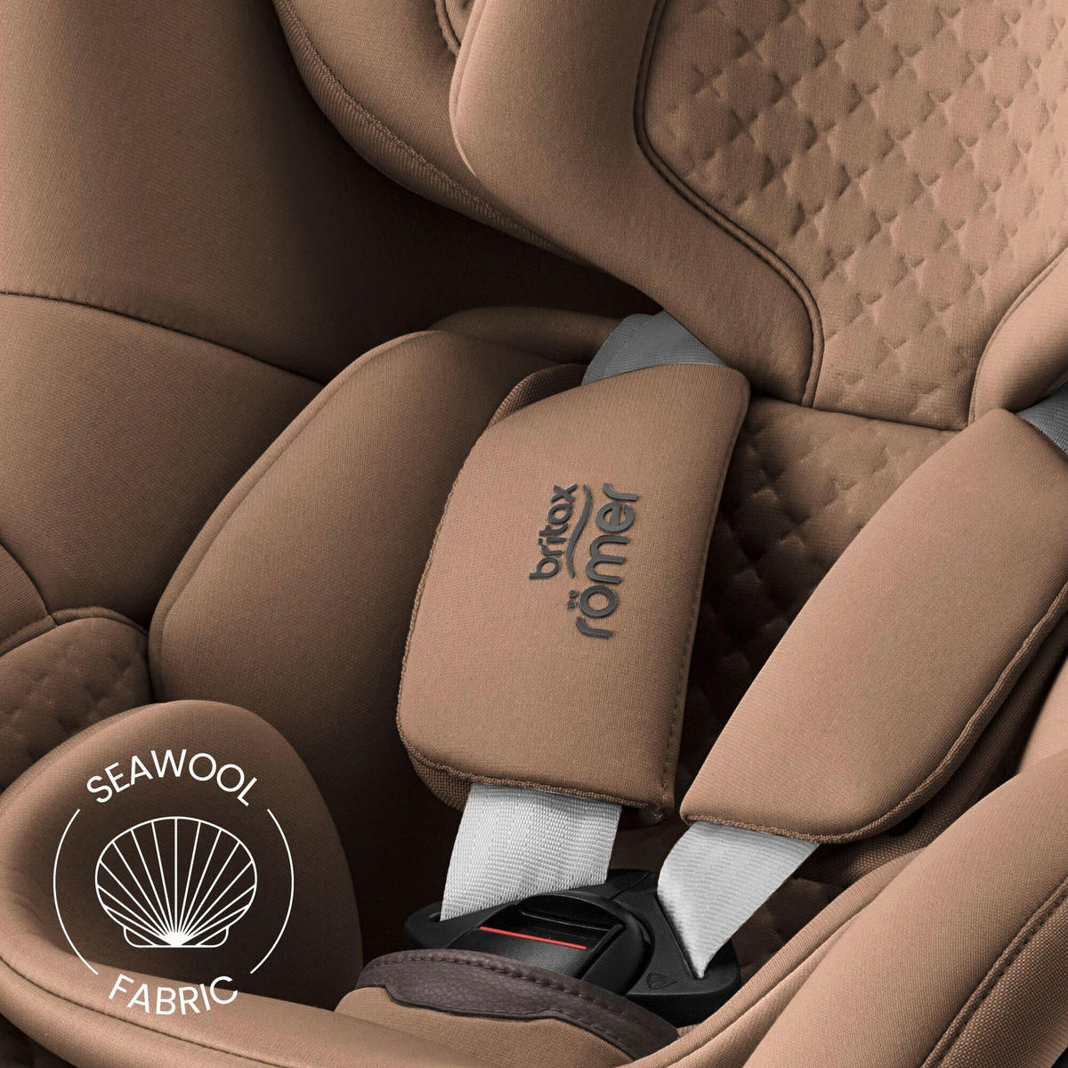 REBOARDER-KINDERSITZ Dualfix Pro M Warm Caramel   - Cognac, Basics, Kunststoff/Textil (44/48/74cm) - Britax Römer Diamond