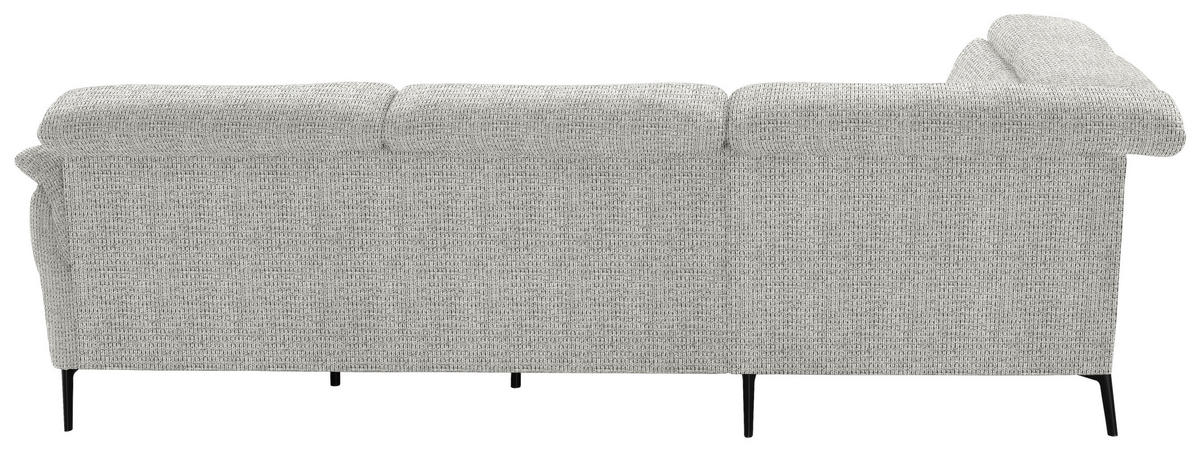 ECKSOFA in Struktur Silberfarben  - Silberfarben/Schwarz, Modern, Textil/Metall (235/275cm) - Cantus