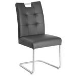 SCHWINGSTUHL    Echtleder  - Edelstahlfarben/Schwarz, Design, Leder/Metall (46/97/57cm) - Novel