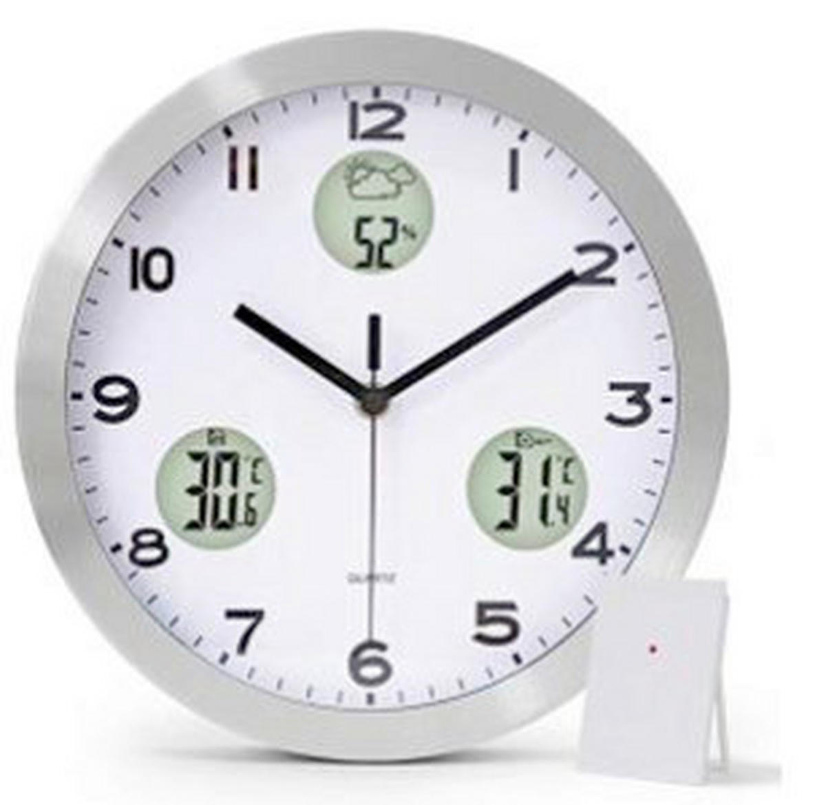 WANDUHR Weiß  - Weiß, Basics, Metall (30cm)