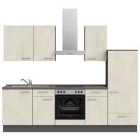 KÜCHENBLOCK 270 cm   in Weiß, Schieferfarben  - Schieferfarben/Edelstahlfarben, MODERN, Holzwerkstoff/Metall (270cm) - Nobilia