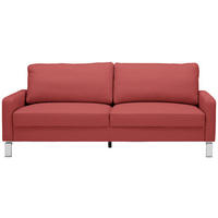 2-SITZER-SOFA in Echtleder Rot  - Chromfarben/Rot, Design, Leder/Metall (184/81/97cm) - Pure Home Lifestyle