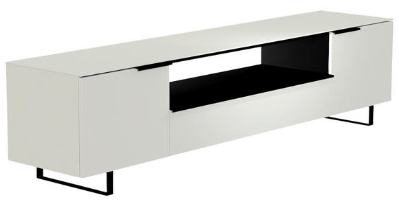 LOWBOARD  in 210/51/45 cm  - Schwarz/Weiß, Design, Glas/Holzwerkstoff (210/51/45cm) - Moderano