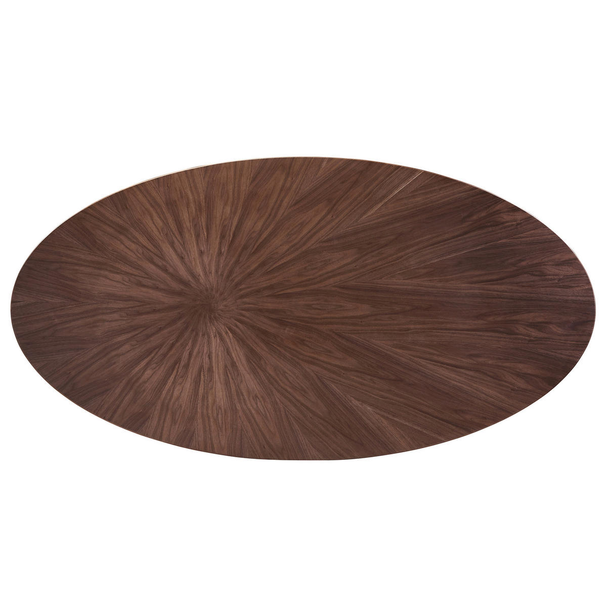 ESSTISCH 220/115/75 cm teilmassiv  Holz, Metall oval Walnussfarben  - Edelstahlfarben/Walnussfarben, Design, Holz/Metall (220/115/75cm) - Novel
