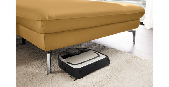 ECKSOFA in Echtleder Gelb 325/157 cm - Gelb/Schwarz, Design, Leder/Metall (325/157cm) - Dieter Knoll