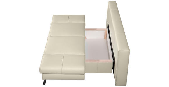 SCHLAFSOFA Lavinia in Echtleder Naturfarben  - Schwarz/Naturfarben, Design, Leder/Metall (200/85/90cm) - Novel