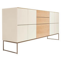 ANRICHTE Weiß, Erlefarben  196,2/85,3/41,9 cm  - Hellbraun/Erlefarben, Design, Glas/Holz (196,2/85,3/41,9cm) - Team 7