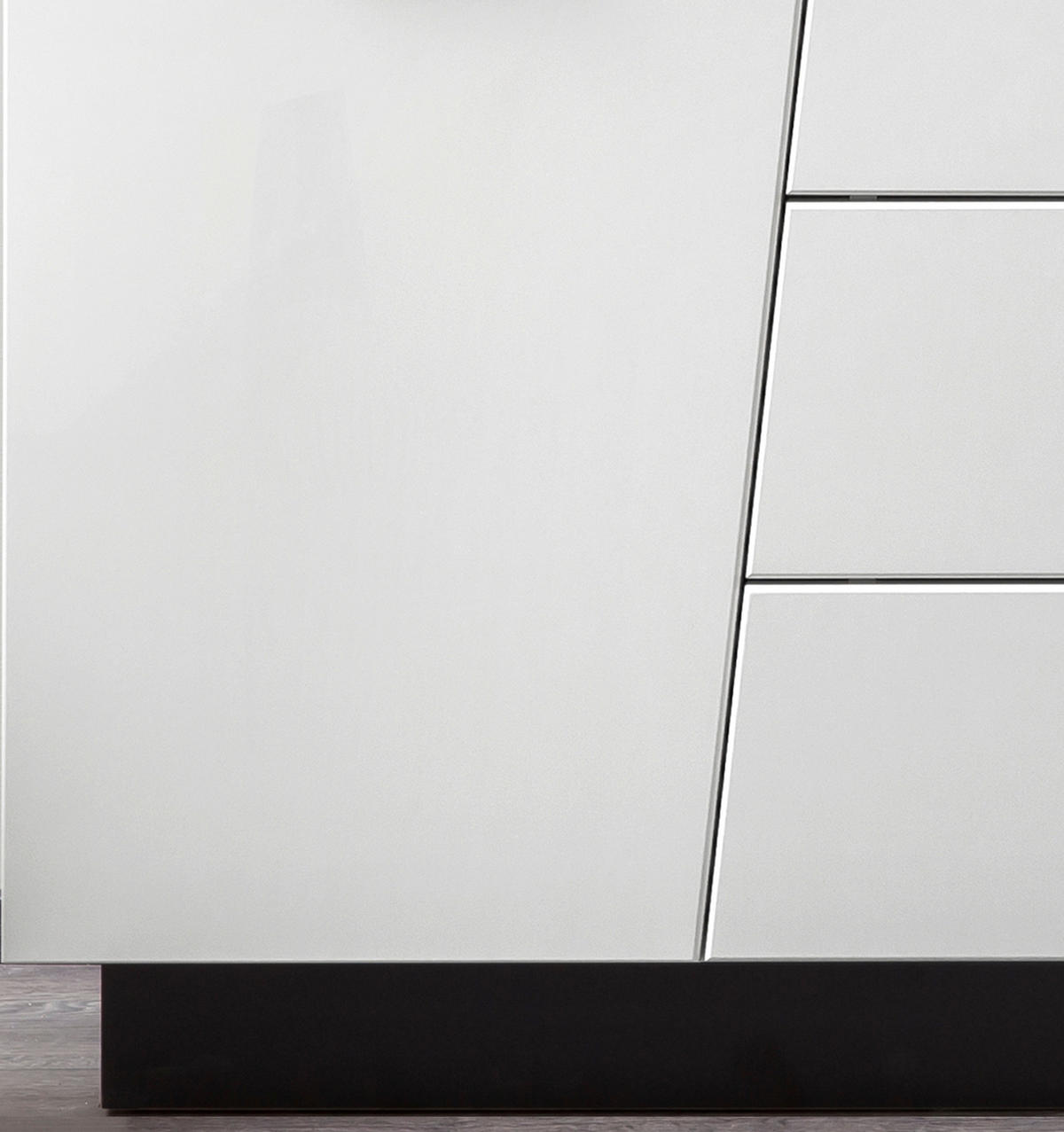 SIDEBOARD  in 160/80/43,6 cm  - Weiß Hochglanz/Schwarz, LIFESTYLE, Holzwerkstoff/Kunststoff (160/80/43,6cm) - Livetastic