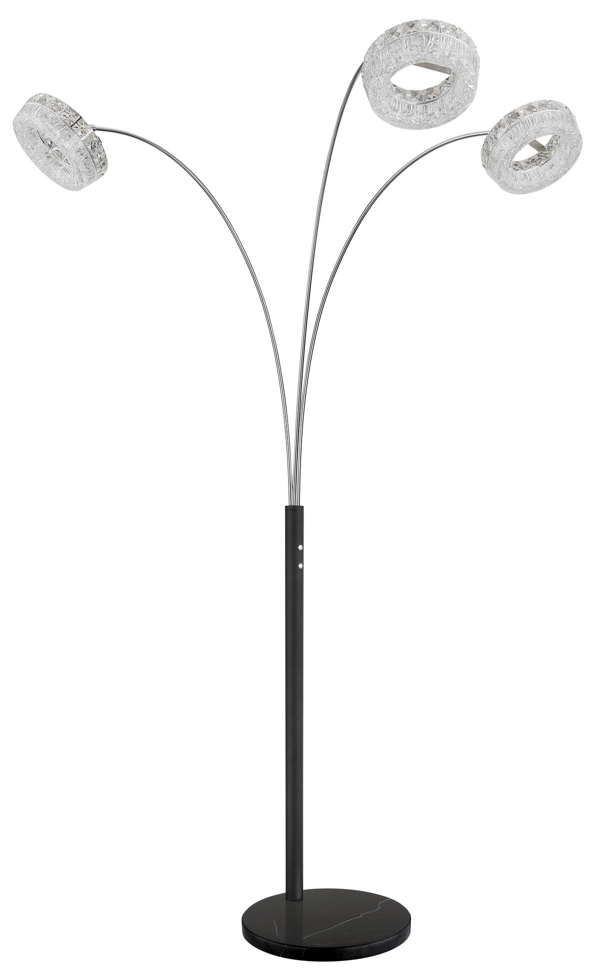 LED-STEHLEUCHTE 82,5/102/190 cm    - Klar/Schwarz, Design, Glas/Kunststoff (82,5/102/190cm) - Globo