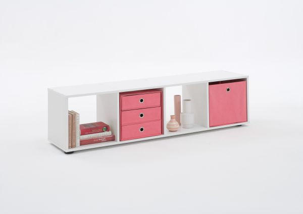 OTVORENA POLICA bela  - bela/crna, Dizajnerski, pločasti materijal/plastika (140,5/38,5/33,0cm) - Boxxx