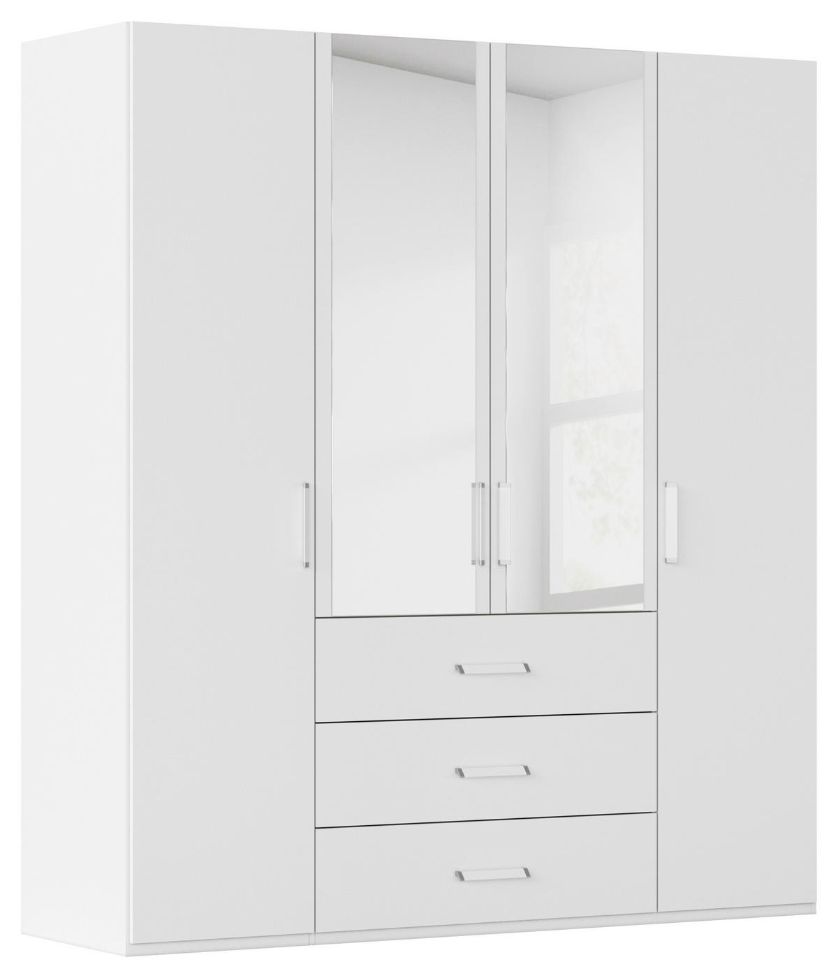 DREHTÜRENSCHRANK 201/223/60 cm 4-türig Weiß  - Weiß, Design, Glas/Holzwerkstoff (201/223/60cm) - Novel