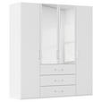 DREHTÜRENSCHRANK  in Weiß  - Weiß, Design, Glas/Holzwerkstoff (201/223/60cm) - Novel