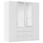 DREHTÜRENSCHRANK  in Weiß  - Weiß, Design, Glas/Holzwerkstoff (201/223/60cm) - Novel