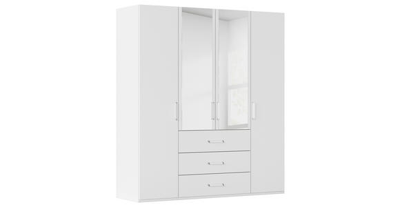 DREHTÜRENSCHRANK  in Weiß  - Weiß, Design, Glas/Holzwerkstoff (201/223/60cm) - Novel
