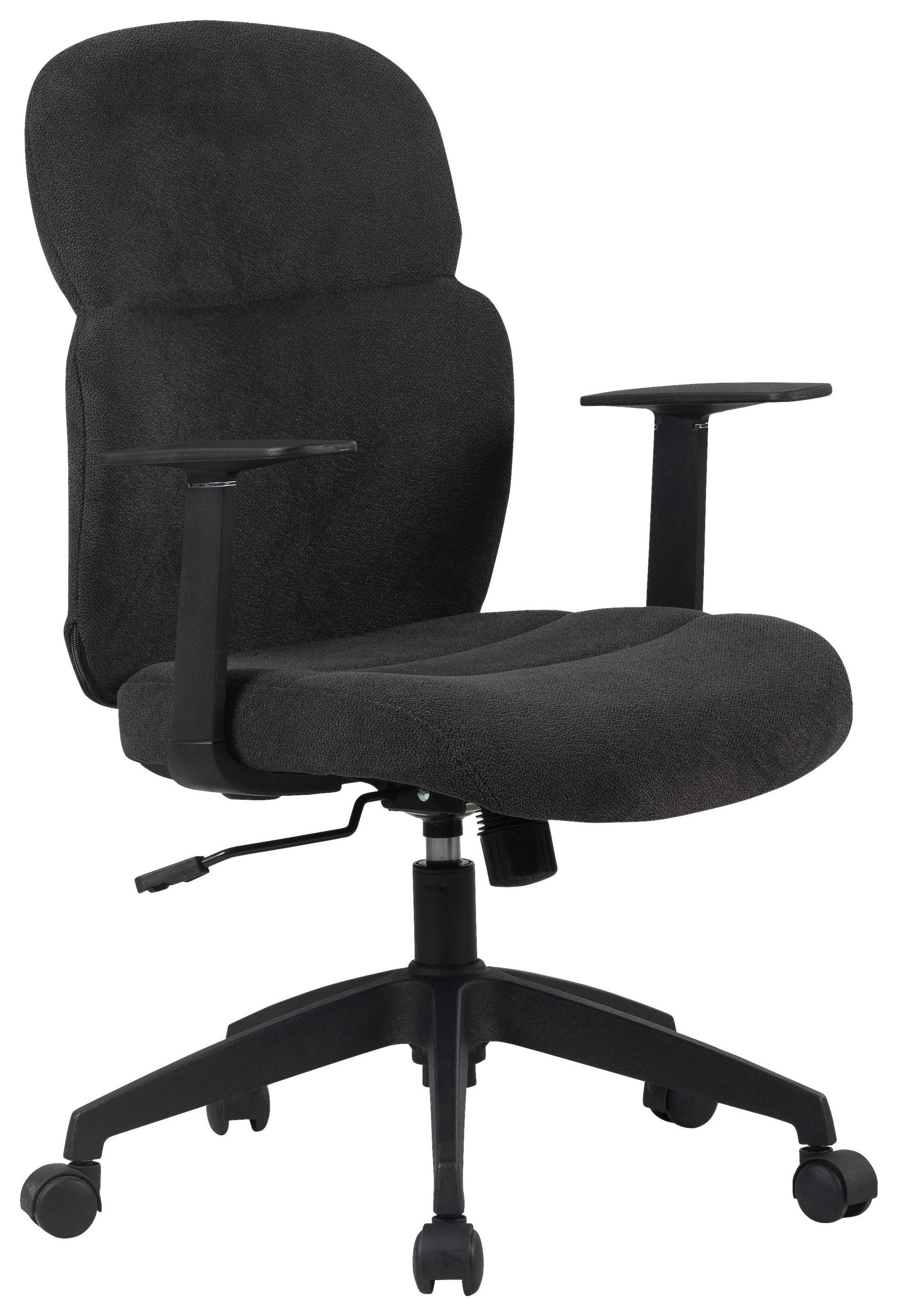 DREHSTUHL Webstoff Schwarz  - Schwarz, Design, Kunststoff/Textil (60/93,5-101/57cm) - Modante