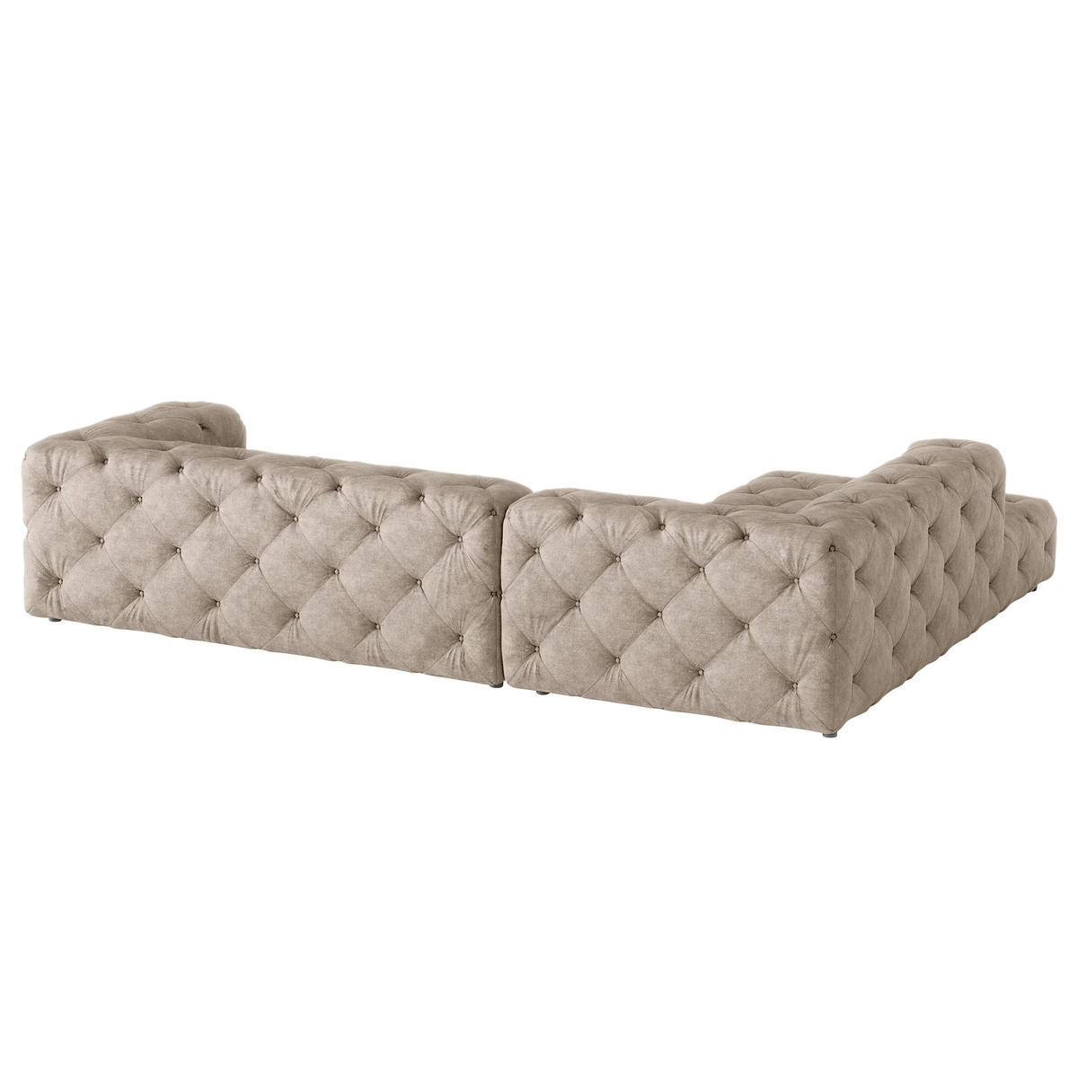 ECKSOFA Fresco in Mikrofaser Cappuccino  228/325 cm  - Schwarz/Cappuccino, Design, Kunststoff/Textil (228/325cm) - P & B