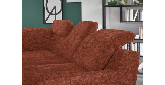 ECKSOFA in Chenille Rostfarben  - Rostfarben/Schwarz, KONVENTIONELL, Textil/Metall (200/281cm) - Carryhome